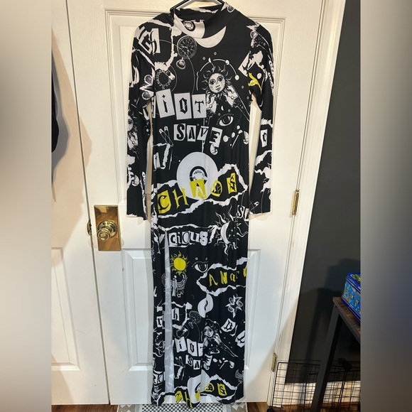 Jaded London maxi punk rock print dress Size 6 - Picture 2 of 4